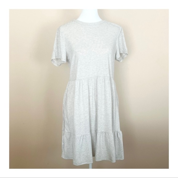 🩶 Oatmeal-Colored Babydoll Dress || Lily Rose || Size XL (Juniors) - Picture 1 of 4